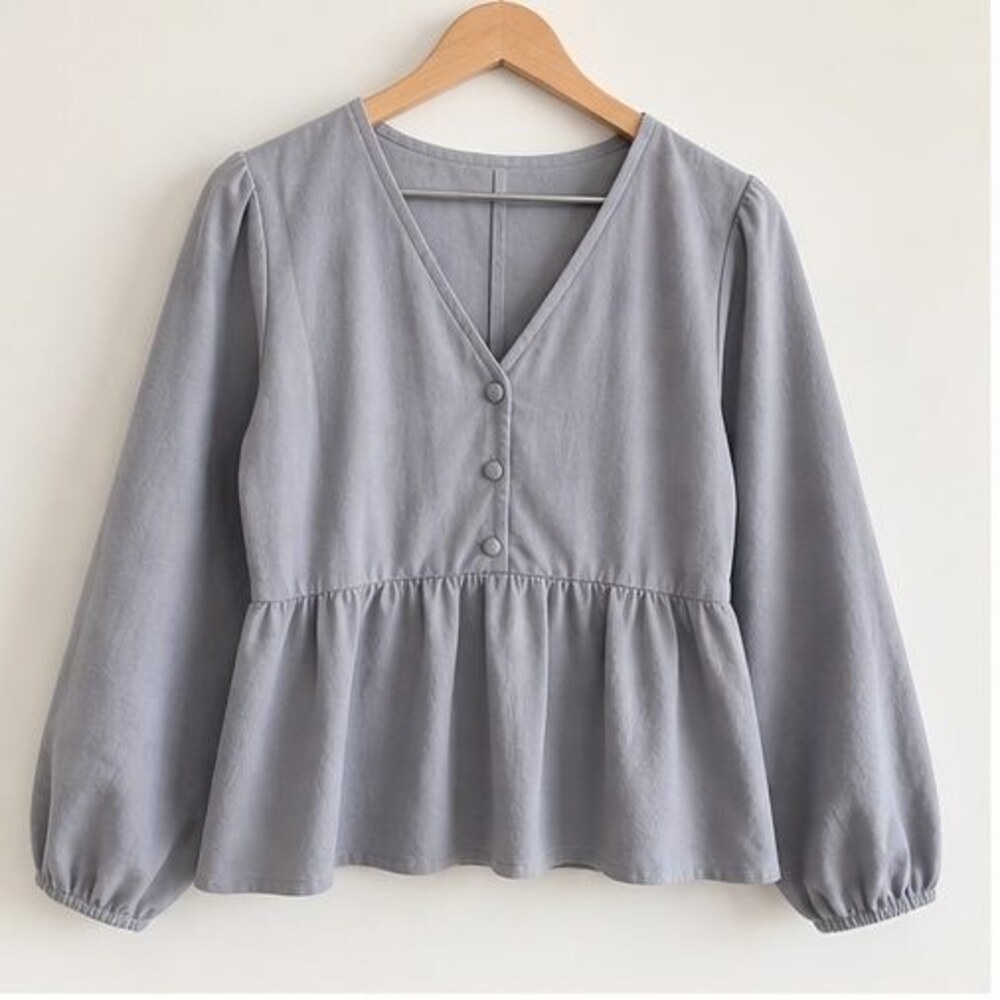 Gray Peplum Top